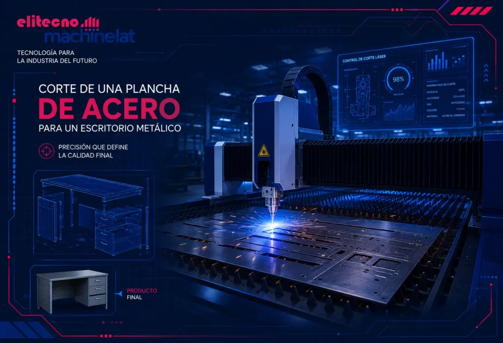 Cortadora láser de metal fabricando mobiliario metálico premium en Perú