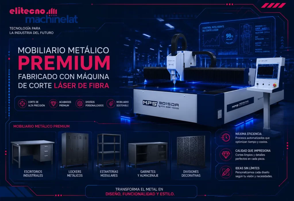 Mobiliario metálico premium fabricado con máquina de corte láser de fibra